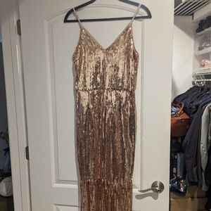Lulu's rose gold sequin dress